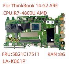 For Lenovo ThinkBook 14 G2 ARE  R7-4800U 8G Motherboard  LA-K061P FRU 5B21C17511 picture