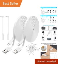 2 Pack 20FT Power Extension Cable for Wyze, Blink, eufy & NestCam - White picture
