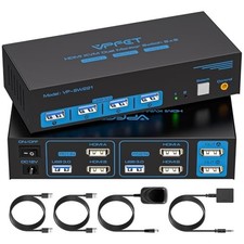 HDMI KVM Switch 2 Monitors 2 Computers Dual Display 8K@60Hz picture