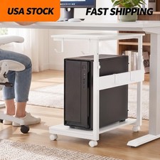 Computer Tower Stand Mobile Rolling PC Holder Cart 23.2