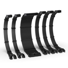 10 PCS 300MM Black 16AWG Custom PSU PC Power Supply Cable Extension Kit 1000W picture