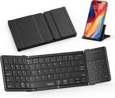 Tecknet TK-KB035 Wireless Folding Keyboard – 64-Key, Triple Bluetooth, Touchpad, picture