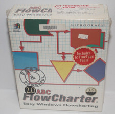 Vintage MicroGrafx ABC FlowCharter 2.0 Software NOS 3.5 Disk For PC Windows picture
