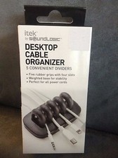 SOUNDLOGIC ITEK DESKTOP CABLE ORGANIZER WITH 5 DIVIDERS - BLACK - NEW IN PACKAGE picture
