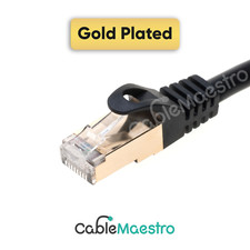 CAT7 Ethernet Cord LAN Copper Patch Cable Shielded Wire Gaming 6-200FT Lot Black picture