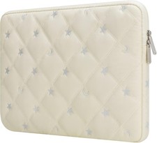 Beige Padded Laptop Sleeve for 13-14 Inch MacBook Air/Pro, Soft Lining Case Bag picture