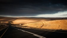 Landscape road asphalt sky field long Custom Gaming Mat Desk picture