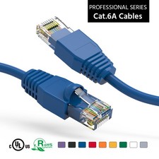 25Ft CAT6A UTP Ethernet Network Booted Cable Blue picture