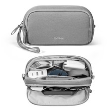 tomtoc Electronic Organizer Travel Case, Dual Compartment Tech Medium, Gray picture
