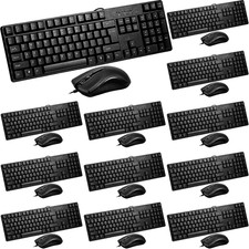 12 Pcs USB Wired Keyboard and Mouse 6 Wired Mouse 6 Corded Full Size Keyboard fo picture