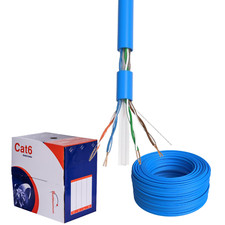 CAT6 1000FT Cable CCA UTP Unshielded Solid 23AWG Ethernet LAN Network RJ45 BLUE picture