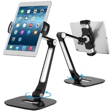 AboveTEK Aluminum Tablet Stand Multi Angle 360 Swivel Fits 4-11 in Black picture