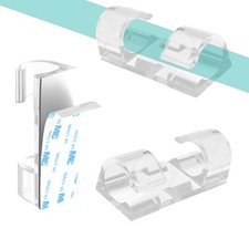 60pcs Clear Cable Clips, Cord Organizer for Car Home Office, 3M picture