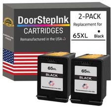 DoorStepInk Compatible Ink Cartridges For HP 65XL (N9K04AN) Black Twin Pack-USA picture