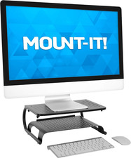 2 Tier Desk Organizer Riser with Storage Shelf for Computers Laptops Printers picture
