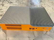 OnLogic HX600 Fanless Industrial Mini PC Desktop Silver/Orange USB/DP picture