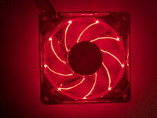 Enermax 80mm x 25mm Twister Bearing Red LED Computer Case 3-pin Fan Temp Contro picture