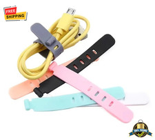 20 Pcs Silicone Cable Organizer Ties Cord Clips Wire Management Straps picture