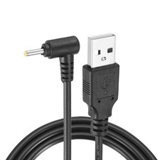 2Pcs 3.3ft USB A Type 2.5 x 0.7mm L-Shaped Head Power Connector, Black picture