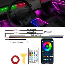 2-IN-1 USB RGB Car Interior Floor Atmosphere Light Strips Phone & APP Control picture