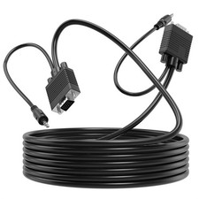 25FT Plug Play PC TV HD 1080P VGA Cable Male Adapter Cord 3.5mm TRS Aux Audio picture