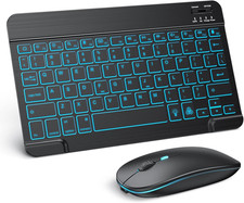 Wireless Bluetooth Keyboard & Mouse Combo for iPad - 7-Color Backlit, Rechargeab picture