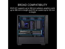 A21/BLK// Micro ATX Computer Case Steel / Plastic / Tempered Glass-Black ASUS picture