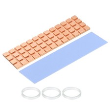 Copper Heatsink 70x20x2mm W Thermal Pad Rubber Ring for M.2 SSD Memory 1 Set picture
