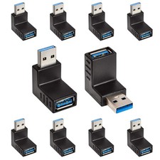 10 PCS 90 Degree USB 3.0 Male To Female Adapter Up Right Angle PC Laptop picture