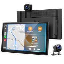Topexplore 9-Inch Wireless CarPlay Screen with 4K+1080P Dash Cam picture
