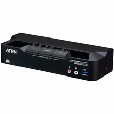 ATEN 2-Port USB 3.0 8K DisplayPort KVMP Switch Cables included picture