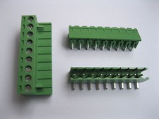 5 pcs 5.08mm Angle 9 pin Screw Terminal Block Connector Pluggable Type Green New picture