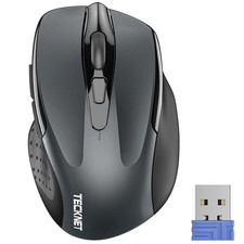TECKNET Wireless Mouse, 2.4G Ergonomic Optical Computer Mouse for Grey picture