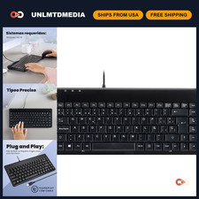 Mini USB Keyboard - Compact QWERTY Spanish Layout with Ñ Key - Black Finish picture
