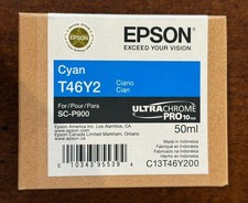 Epson T46Y2 Cyan Pro10 50ml UltraChrome Ink SC-P900 NEW C13T46Y200 Exp 12/2026 picture