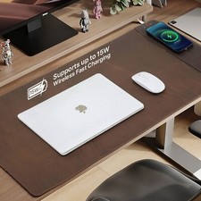 Leather Wireless Charging Mouse Pad 15W Fast Charging Waterproof Oil for Phone  picture