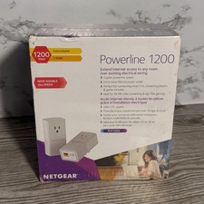 Netgear PLP1200 Powerline 1200Mbps Adapter Kit 2-Pack Extra Outlet Gigabit picture