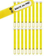 16 Pack Yellow Cinch Straps 12 Inch Cable Organizers with Metal Buckle picture
