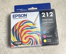 Genuine Epson 212 Standard Ink Cartridge Cyan Magenta Yellow Jaune (EXP 03/2027) picture