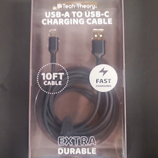 Tech Theory USB-A to USB-C Cable 10ft Fast Charging Extra Durable Black picture