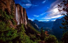 Landscape nature waterfall rocks mountains Custom Gaming Mat Desk picture