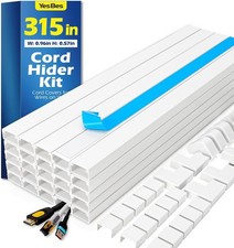 315in Cable Raceway Cord Hider 20PCS Wire Cover for TV Wall Cables White picture