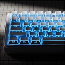 White Prism Shine Translucent PBT PC Keycap Set 132 Keys for  Keyboard RGB picture