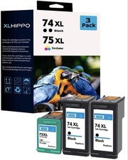74XL 75XL HP Replacement for HP  Set of 3 Ink Cartridges: 2 Black 1 Color picture
