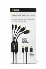 Sima USB Multi Cable w/ HDMI 1.4 Adapter SKU-10897 – Mini USB Micro USB HDMI picture