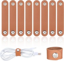 10 PCS Leather Cord Organizer, Reusable Cord Keeper, Headphone Cable Ties picture