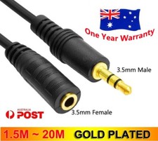 Premium 3.5mm AUX Stereo Audio M/F Extension Cable Auxiliary Gold Plated Lead AU picture