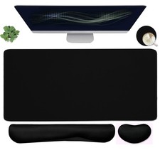 Large Pad and Keyboard Wrist Rest, Desk Pad for Keyboard and , 4-in-1 Large G... picture