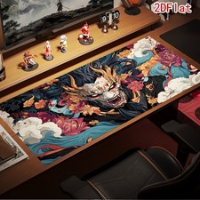 Desk Mat Mouse Pad, Japanese Demon Floral Ukiyo-E Art, Non-Slip Rubber Base, W picture