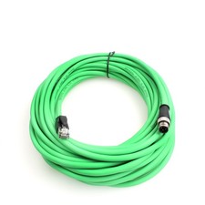 Eonvic M12 D Code 4 Pin Male to RJ45 Plug High Flex Cat5e 40M, Green picture